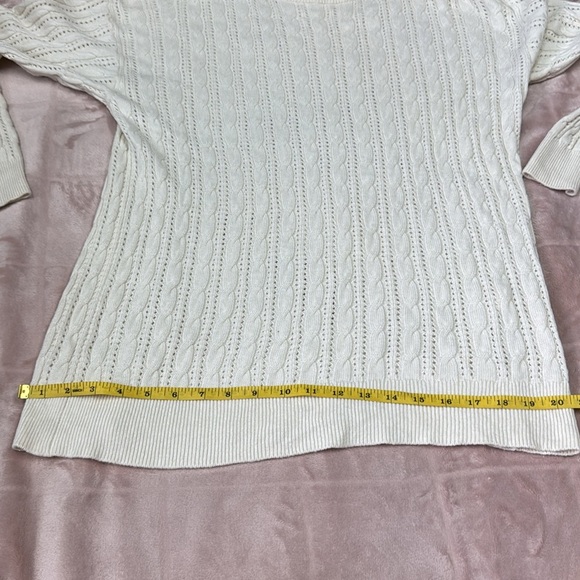 Wilfred Aritzia Cream Cable Knit Fall Sweater M - Picture 6 of 8